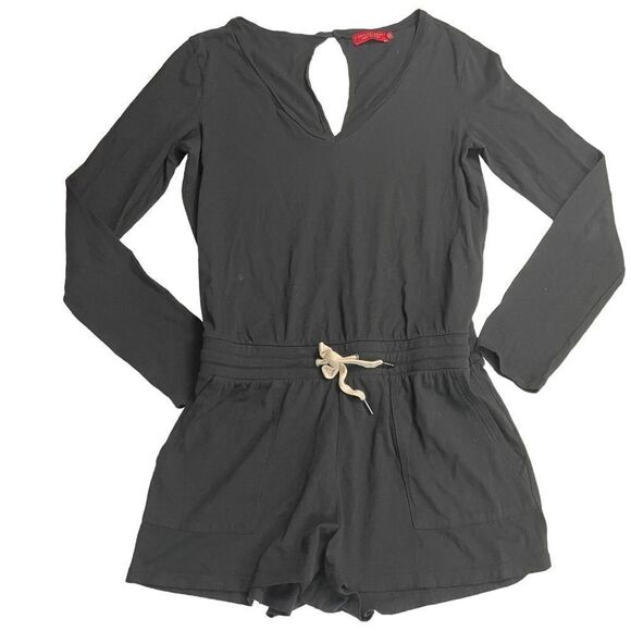 n: Philanthropy x REVOLVE black longsleeve stretchy romper shorts keyhole back M - Picture 1 of 10